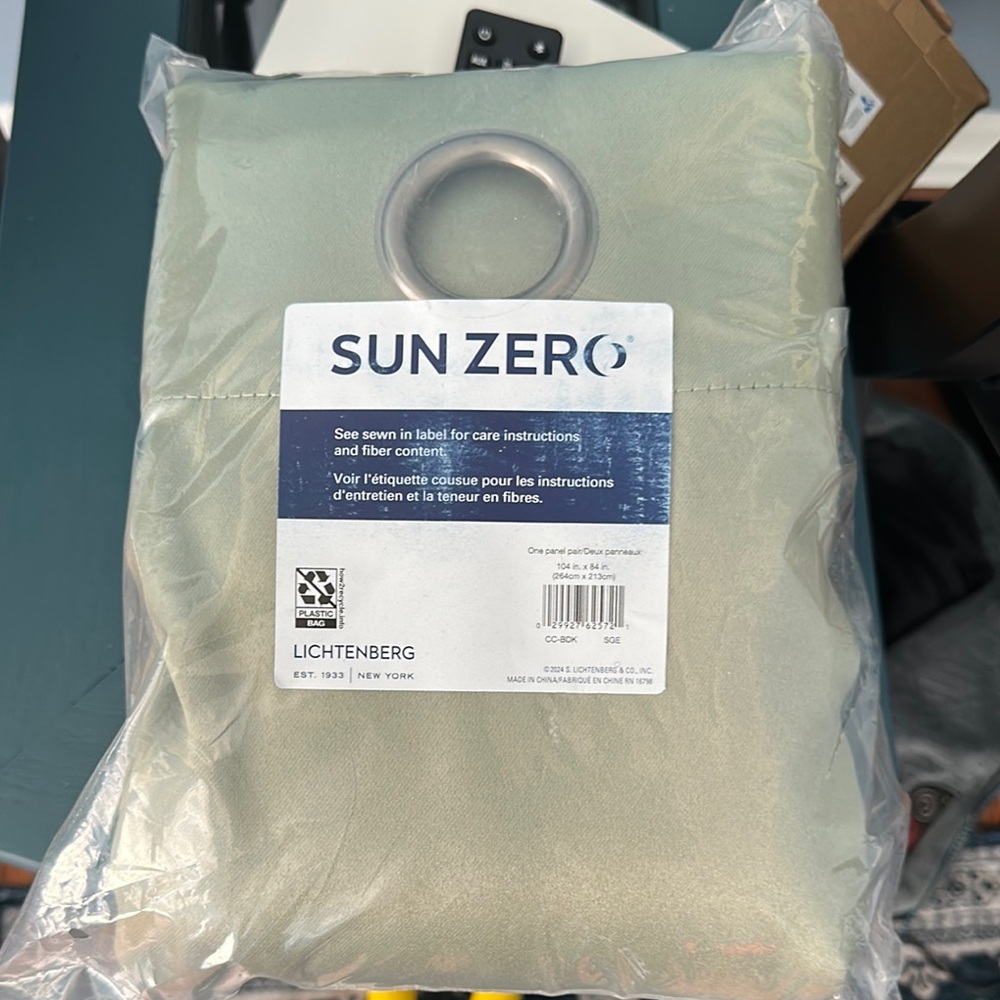 Sun Zero Light Green Curtain Panel (pair)